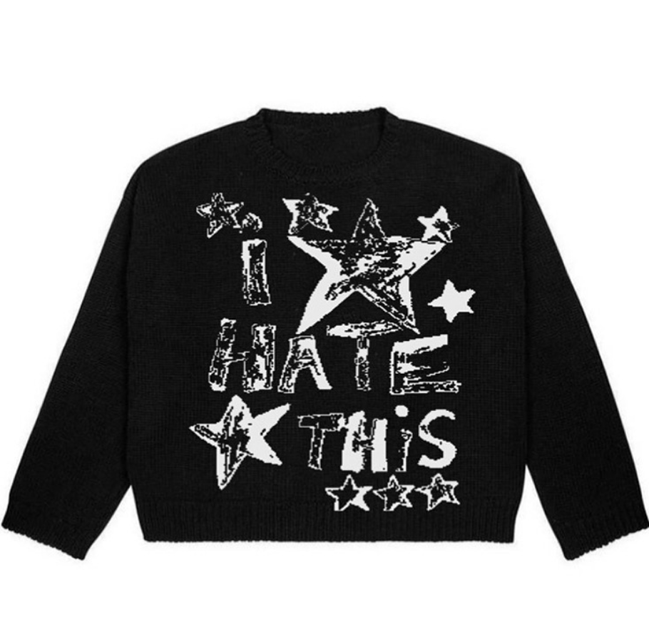 "Hate" Knitted Sweater